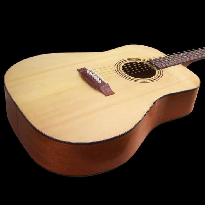 D-style acoustic guitar body angled