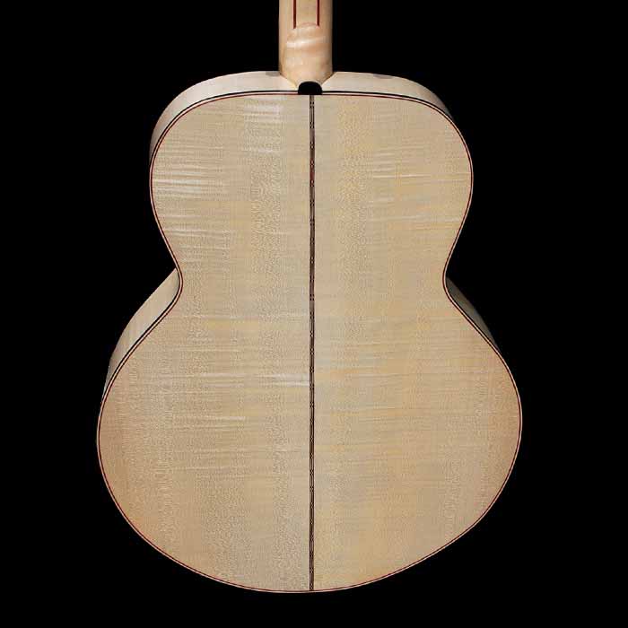 J-style acoustic guitar body back