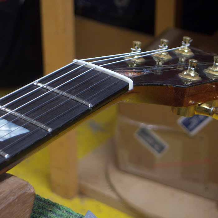 Les Paul guitar with a new made bone topnut