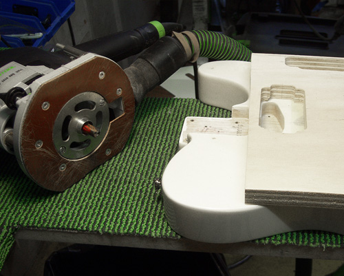 telecaster body with the router template