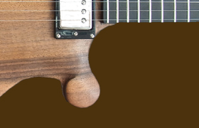 ergonomisch detail van de gitaar